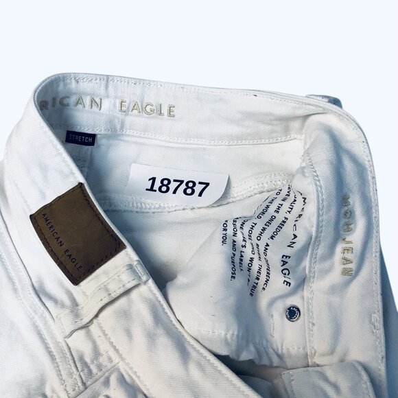 American Eagle Mom Jeans White Womens Size 4 Regular - Picture 8 of 8
